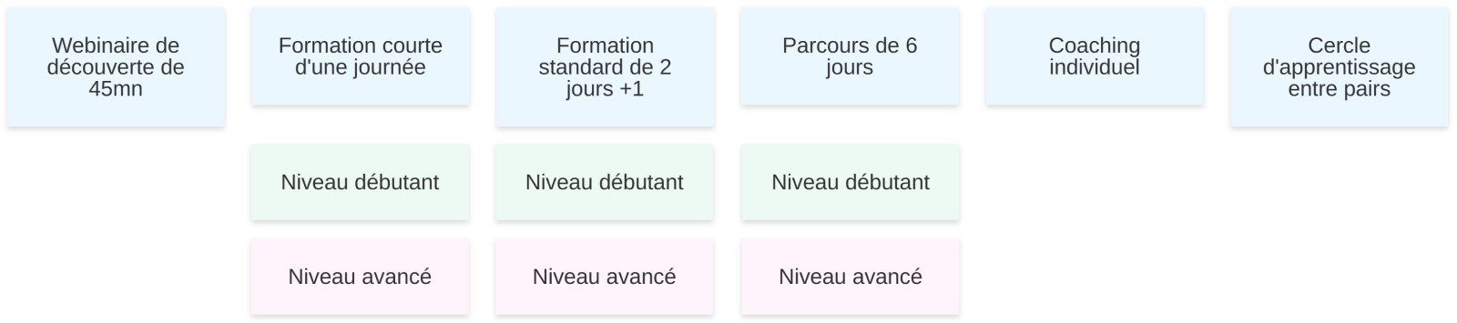 Différents formats de nos formations